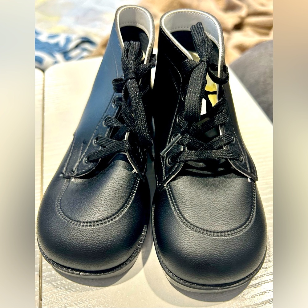 Black Baby Walking Lace up Ankle Boots Size 7